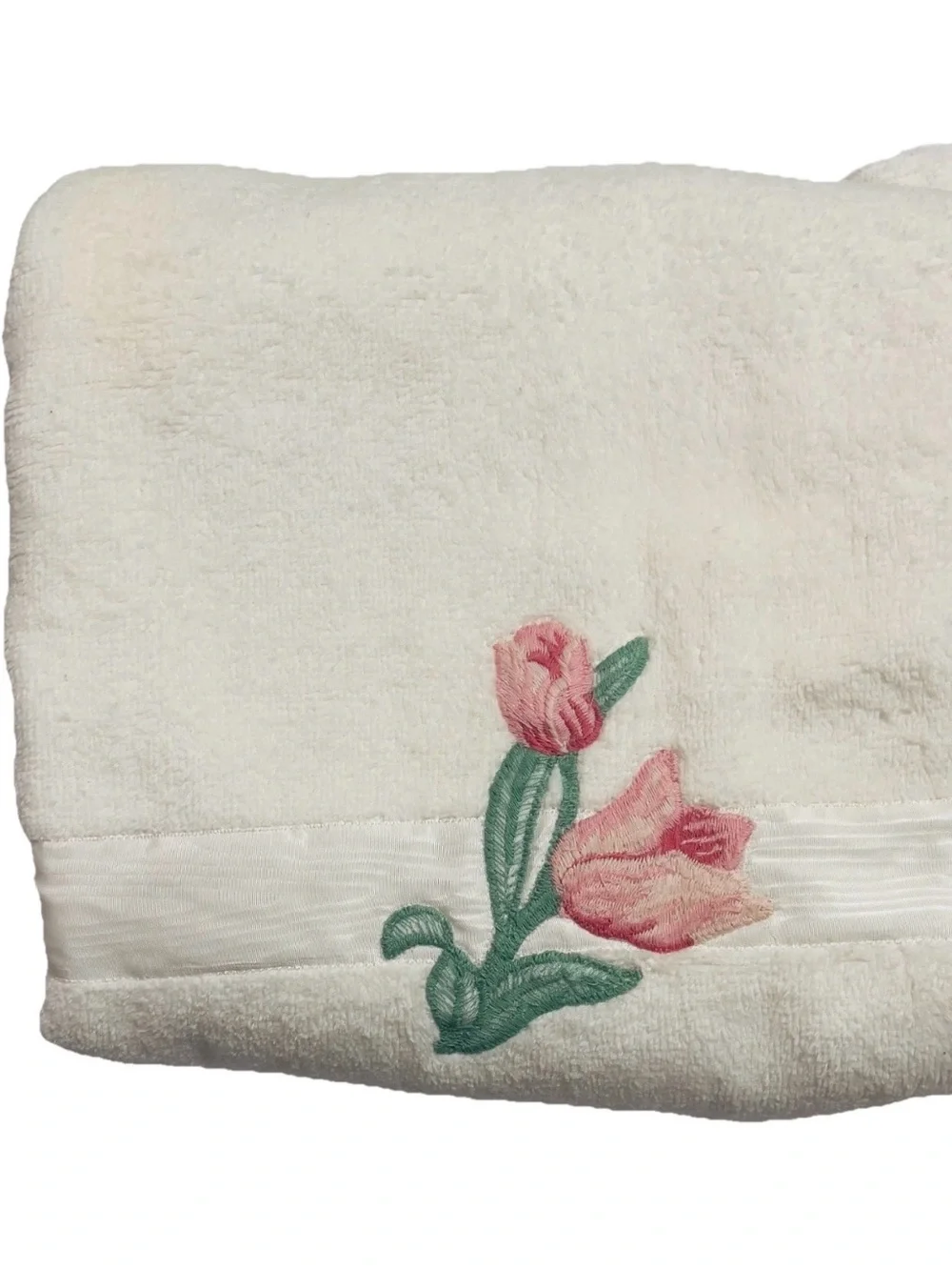 Vintage Martha Stewart Kmart  Embroidered Floral Towel Set-1 Bath 3 Hand towels